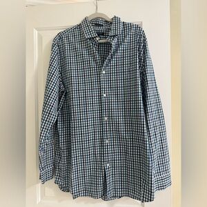 Banana republic, button-down, blue checkered shirt